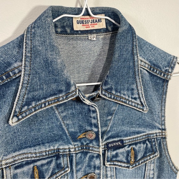 GUESS S Vintage Denim Vest - Picture 2 of 6